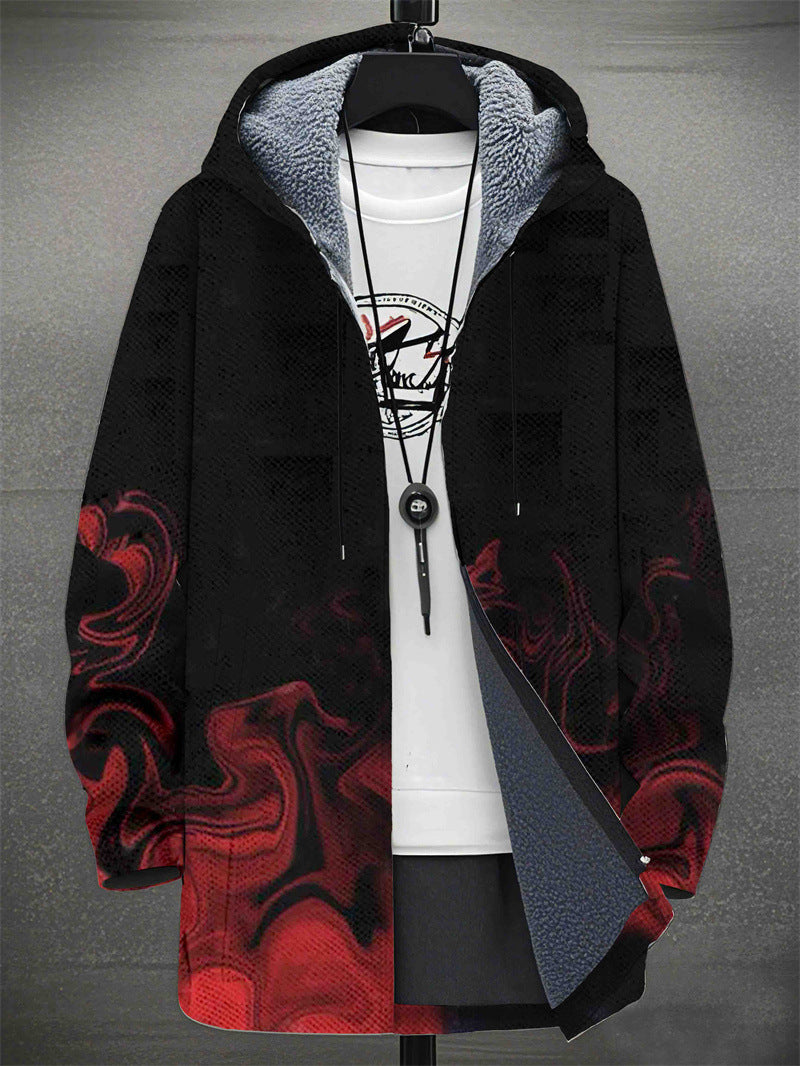 Digital Printing Plus Velvet Men's Casual Jacket