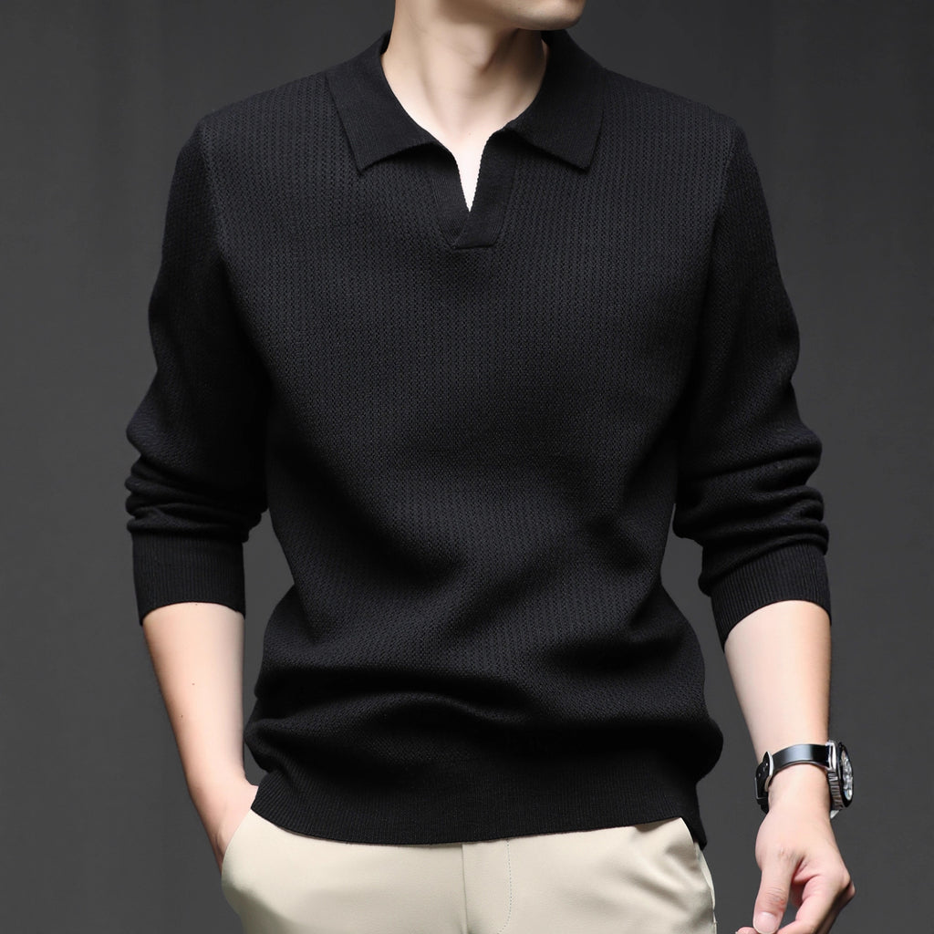 Men's Autumn Simple Casual All-match Loose Inner Wear Bottoming Shirt Sweater