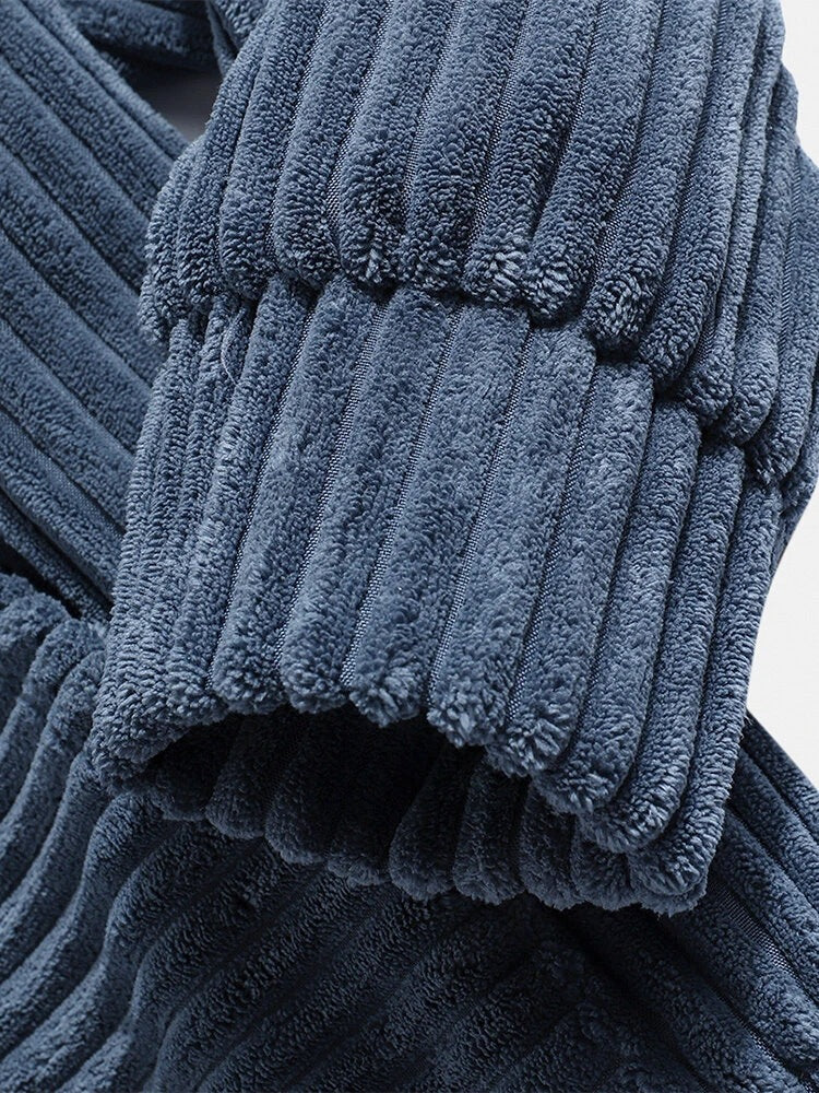 Corduroy Long Sleeve Solid Drop Shoulder Hoodie