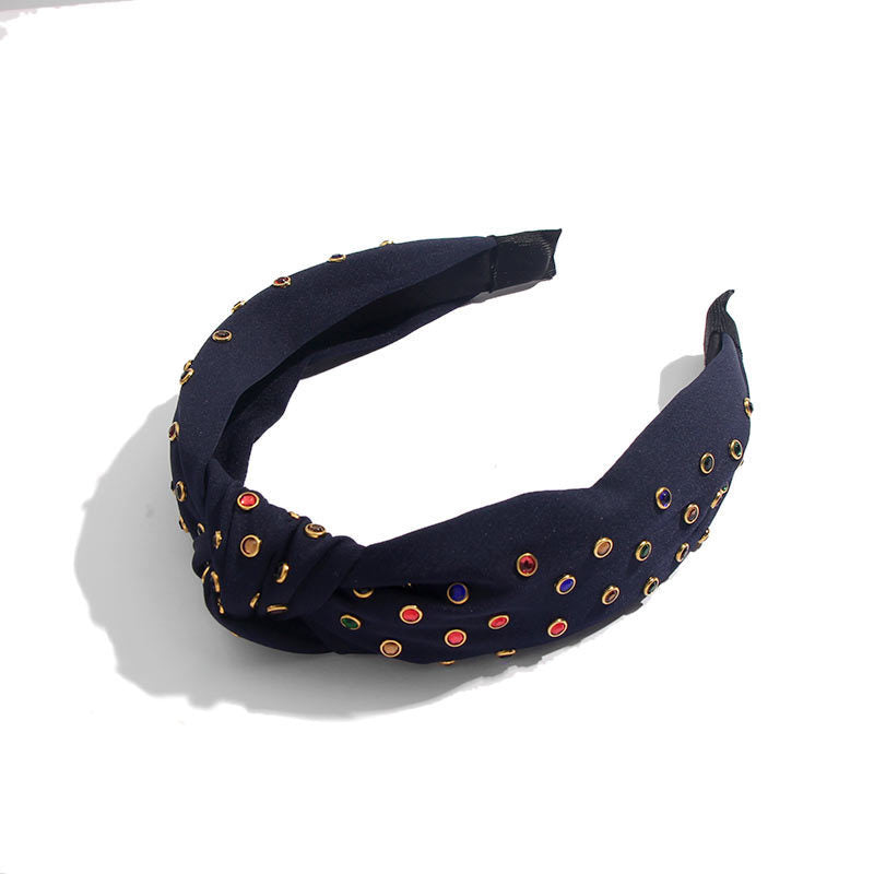 Hot Rhinestone Color Flashing Rhinestone Knotted Headband