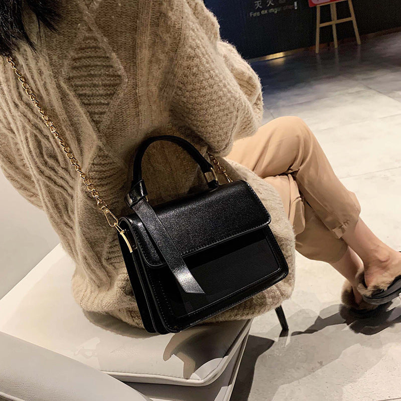 Solid color crossbody small square bag