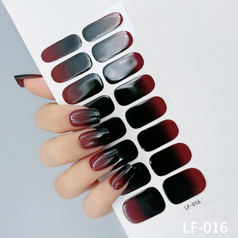 Manicure Full Stickers Solid Color 16 Small Stickers European And American Simple Nails