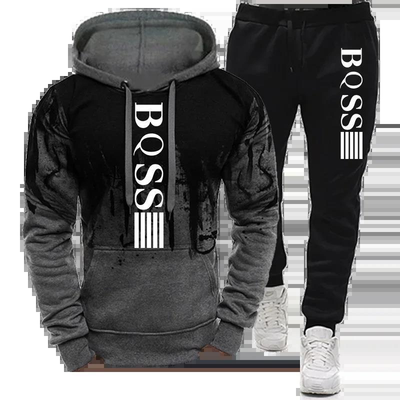 Men's Sports Hoodie Sport Pants Suit