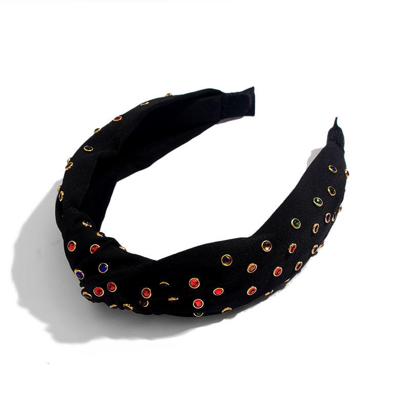 Hot Rhinestone Color Flashing Rhinestone Knotted Headband