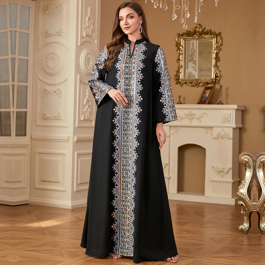 Middle East Dubai Arab Embroidery Stitching Dress