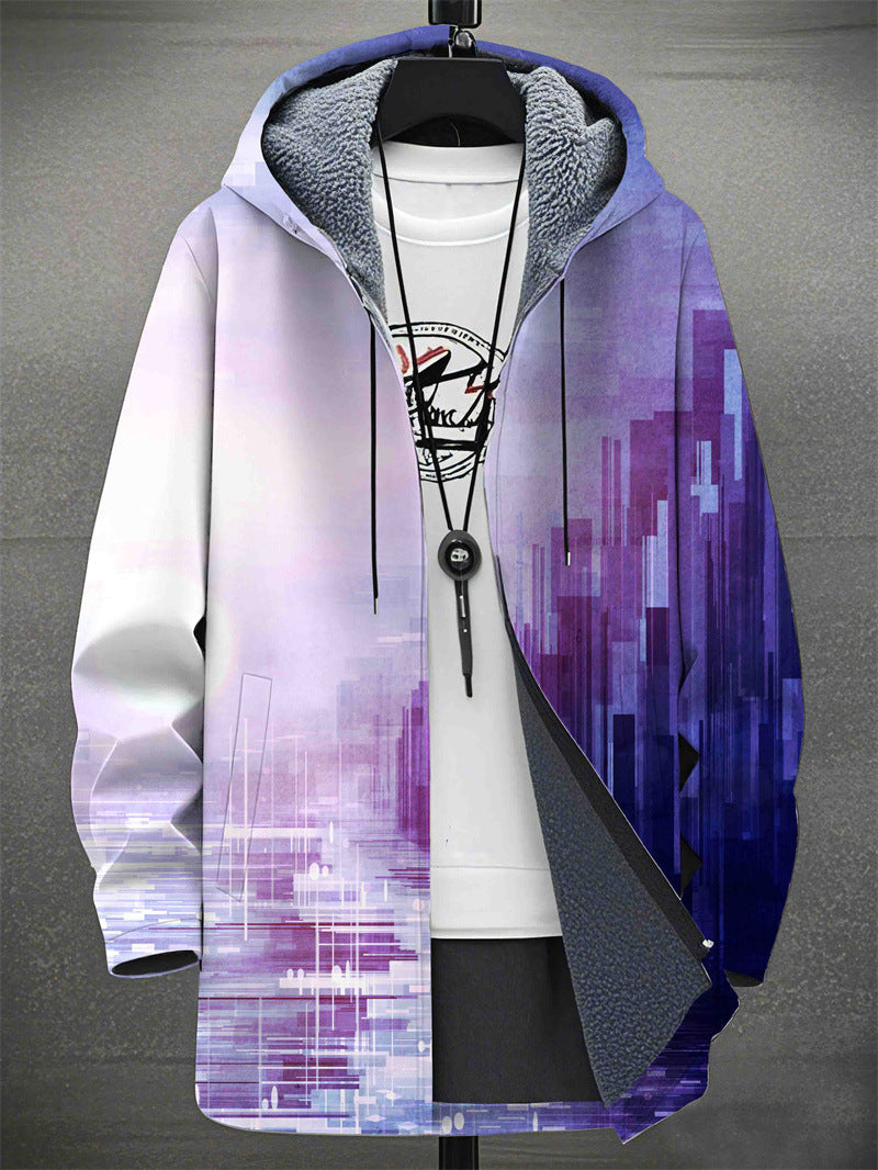 Digital Printing Plus Velvet Men's Casual Jacket