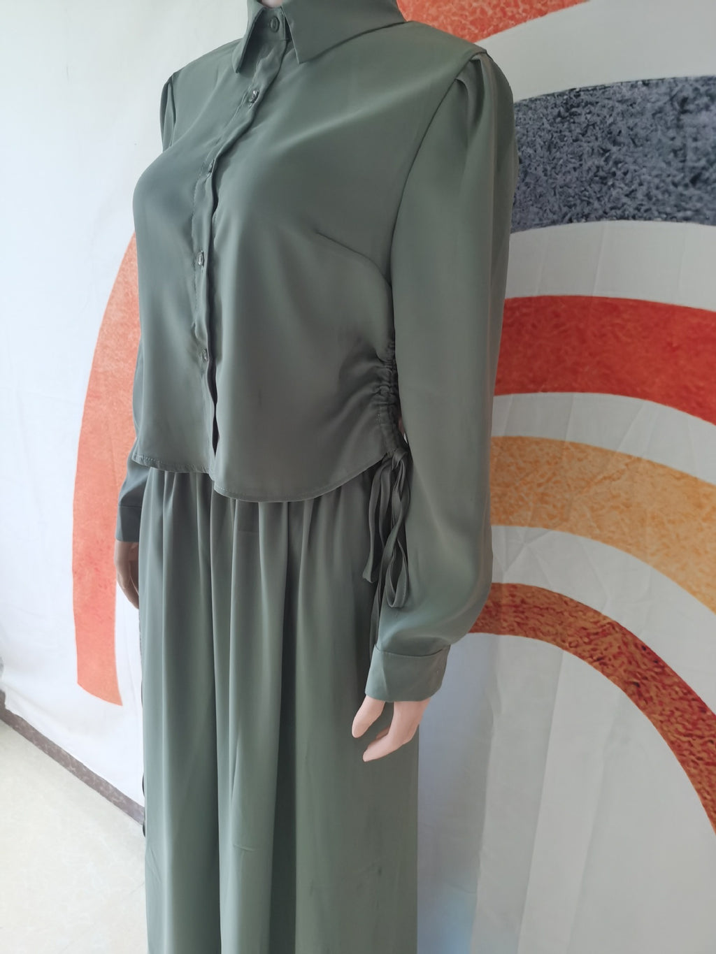 Skirt Suit Middle East Arab Long Sleeve Shirt Dress