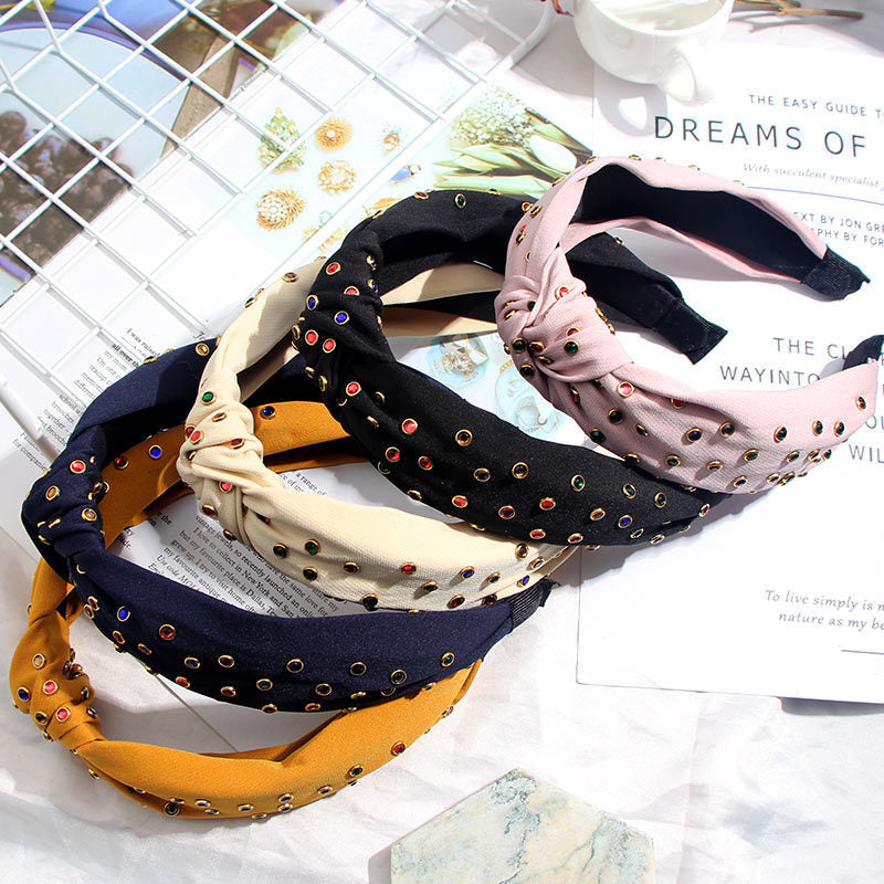 Hot Rhinestone Color Flashing Rhinestone Knotted Headband