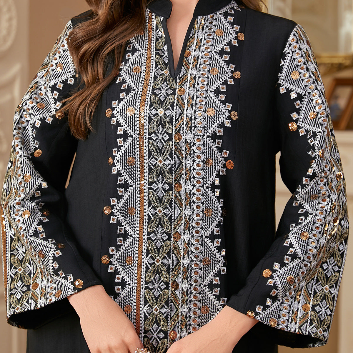 Middle East Dubai Arab Embroidery Stitching Dress