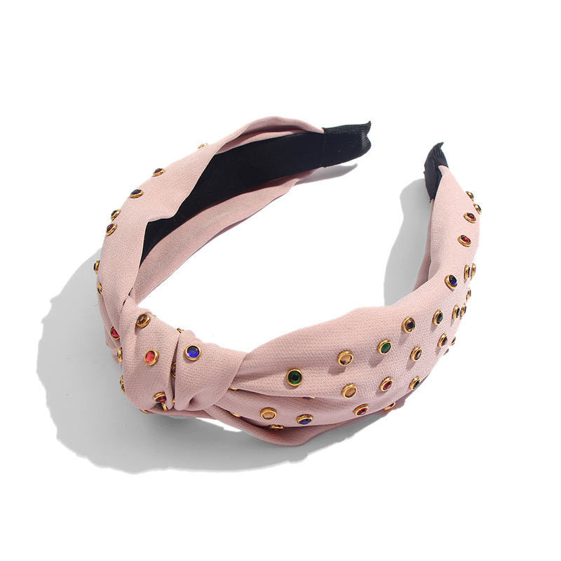 Hot Rhinestone Color Flashing Rhinestone Knotted Headband