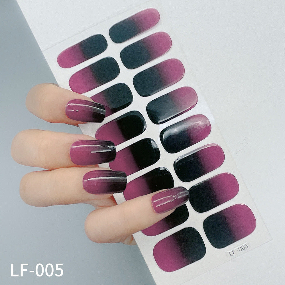 Manicure Full Stickers Solid Color 16 Small Stickers European And American Simple Nails