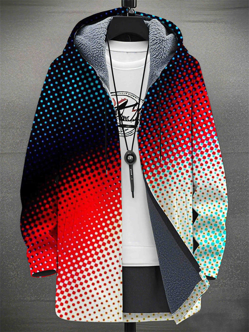 Digital Printing Plus Velvet Men's Casual Jacket