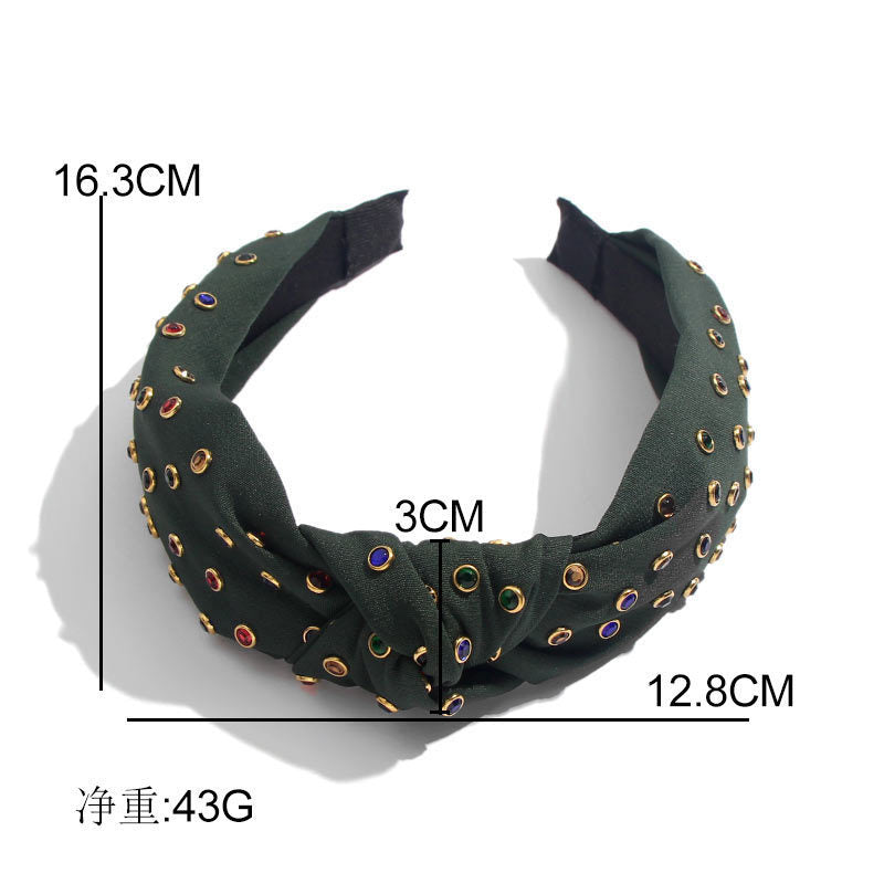 Hot Rhinestone Color Flashing Rhinestone Knotted Headband