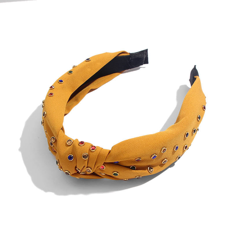Hot Rhinestone Color Flashing Rhinestone Knotted Headband