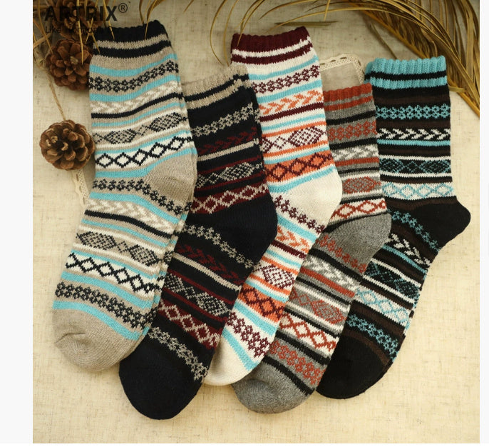 Winter Thick Warm Stripe Wool Socks Casual Sock Business Socks