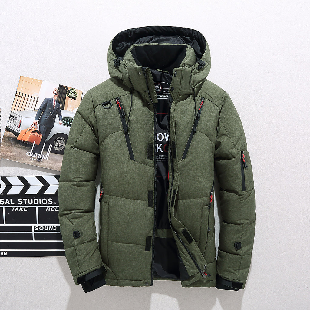 Men's Down Jacket Short Outdoor Sports Slim Fit Hoodie