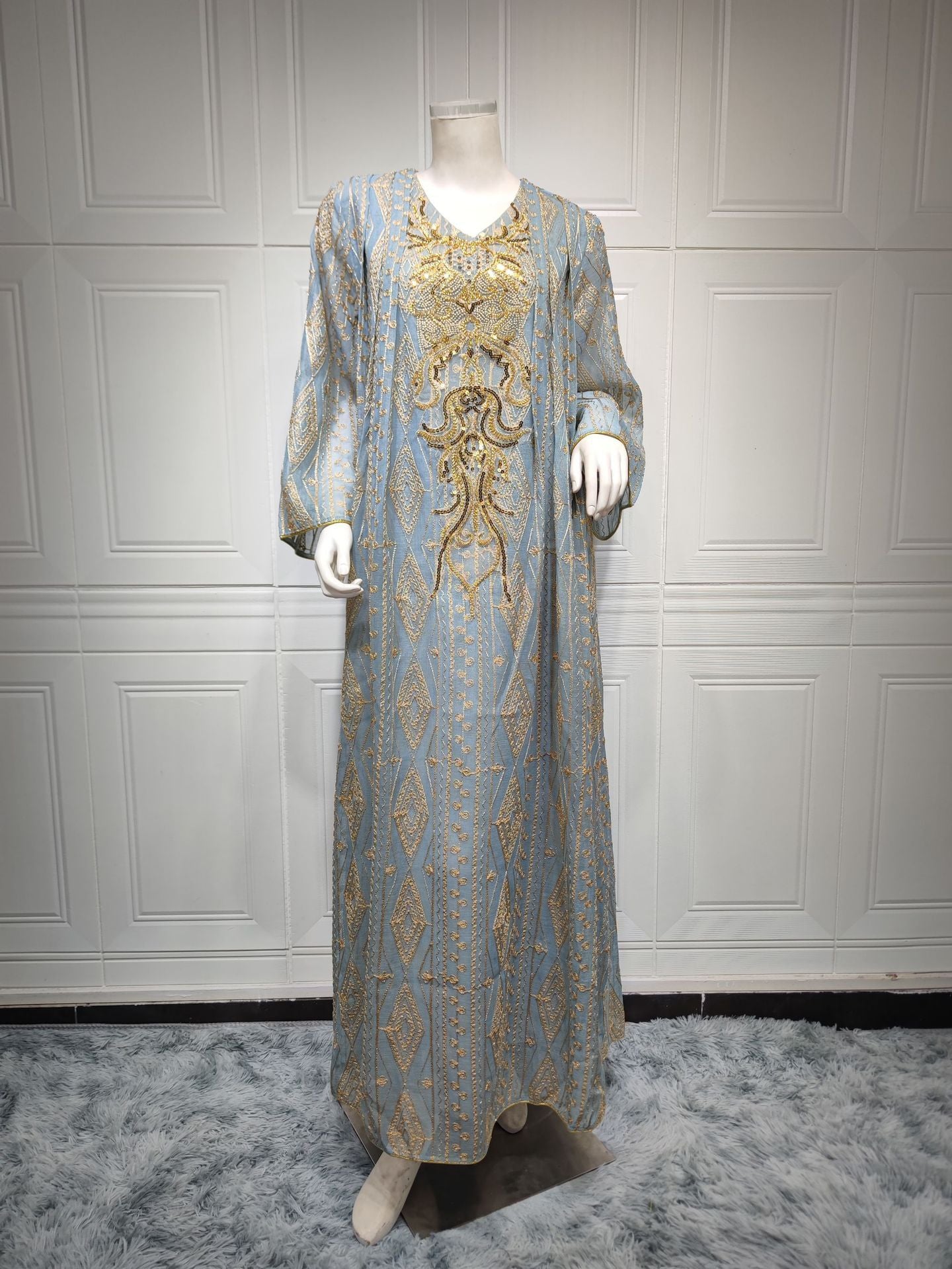 Muslim Saudi Dubai Evening Gown Embroidered Robe