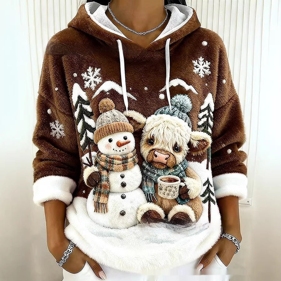 3D Digital-Print Fashionable Casual Womens Hoodie