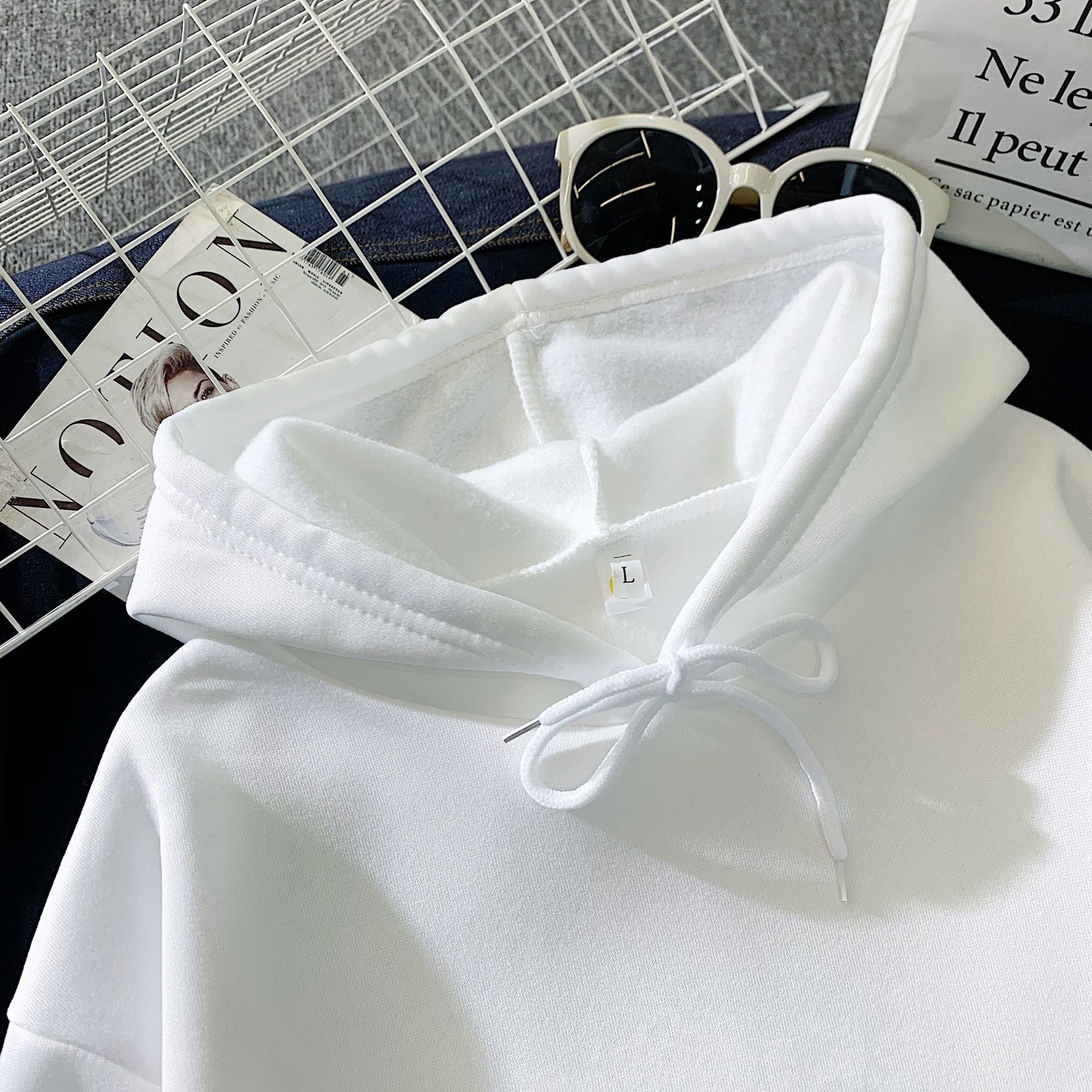 European And American Loose Long Sleeve Hoodie Plus Size Solid Color Sweatshirt