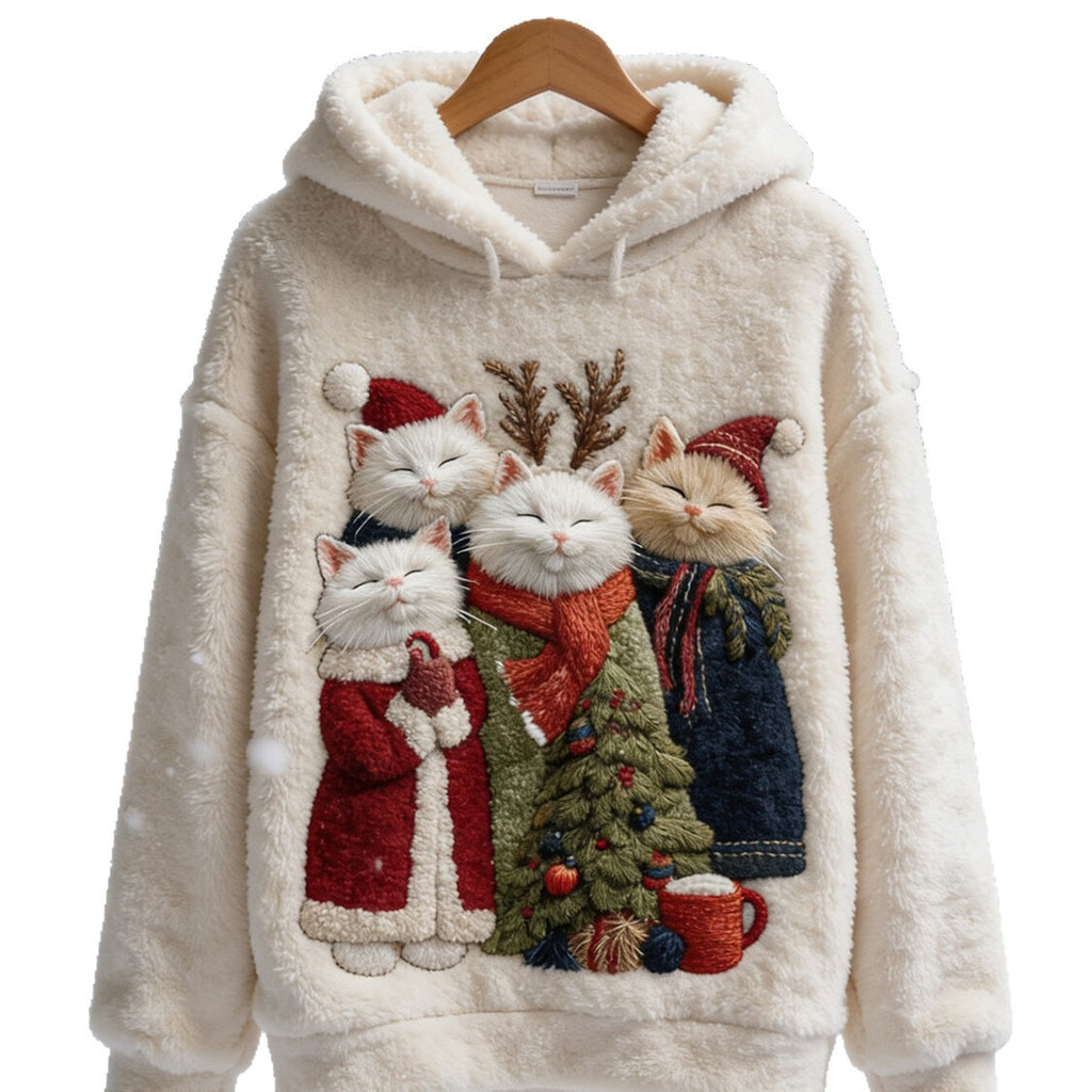 Womens Printed Hoodie Solid-Color Hooded Sweatshirt Top