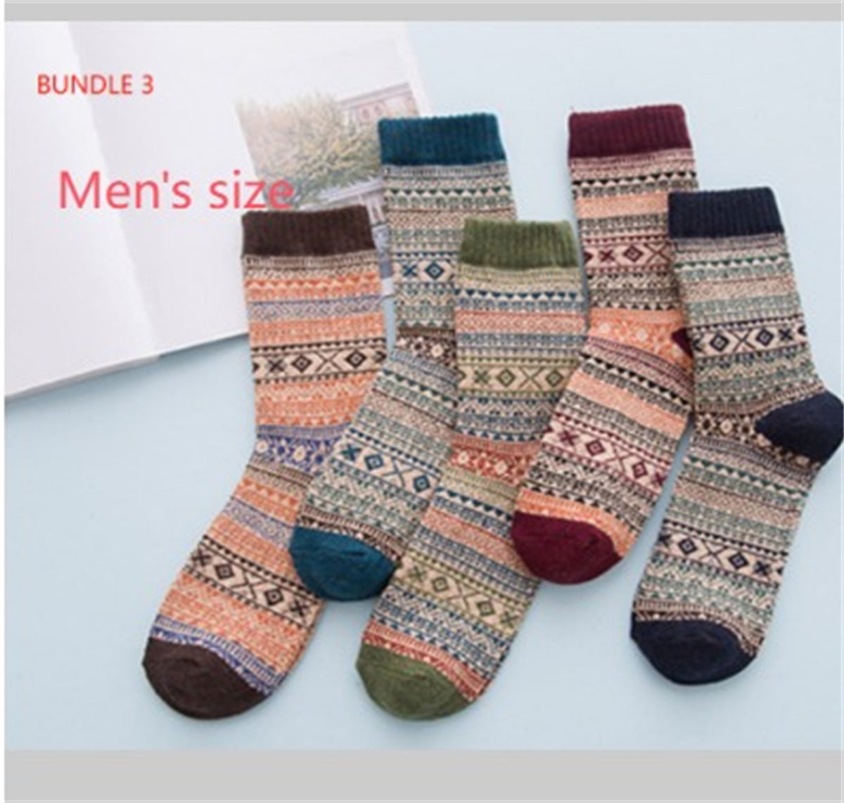 Winter Thick Warm Stripe Wool Socks Casual Sock Business Socks