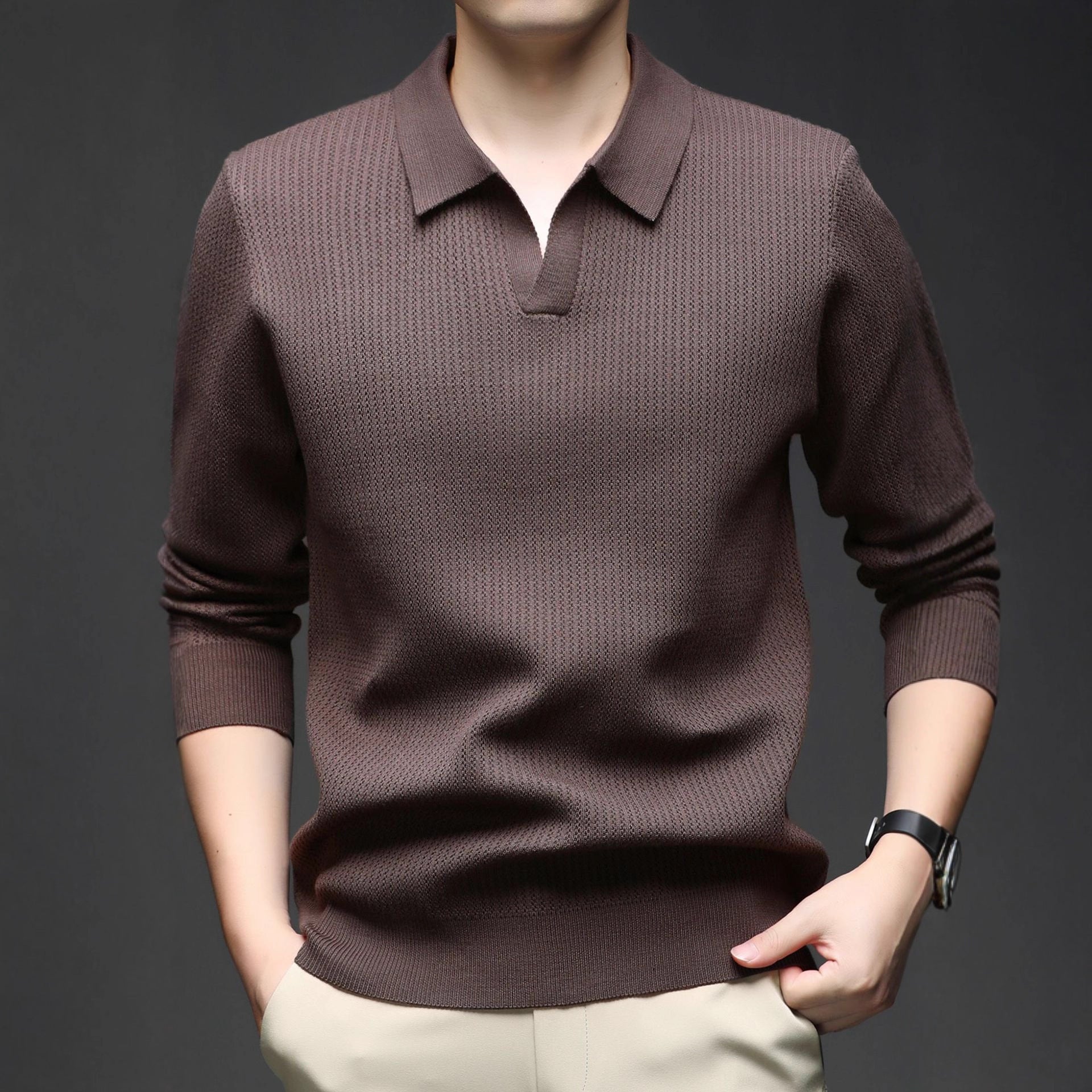 Men's Autumn Simple Casual All-match Loose Inner Wear Bottoming Shirt Sweater