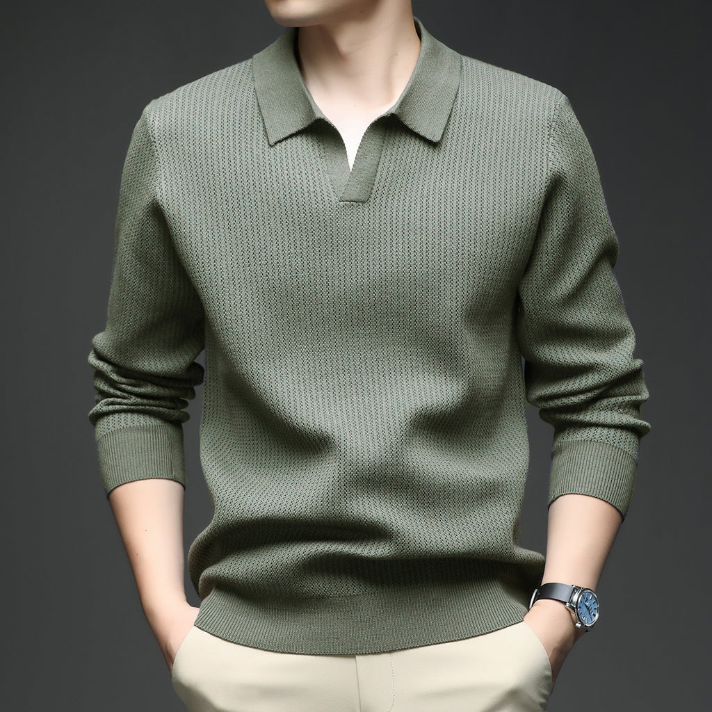 Men's Autumn Simple Casual All-match Loose Inner Wear Bottoming Shirt Sweater