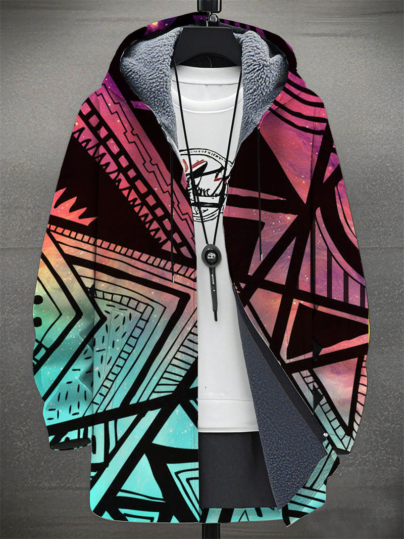 Digital Printing Plus Velvet Men's Casual Jacket