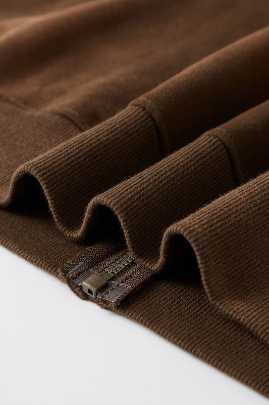 European High Street Winter Vintage Wash Solid Color Hoodie