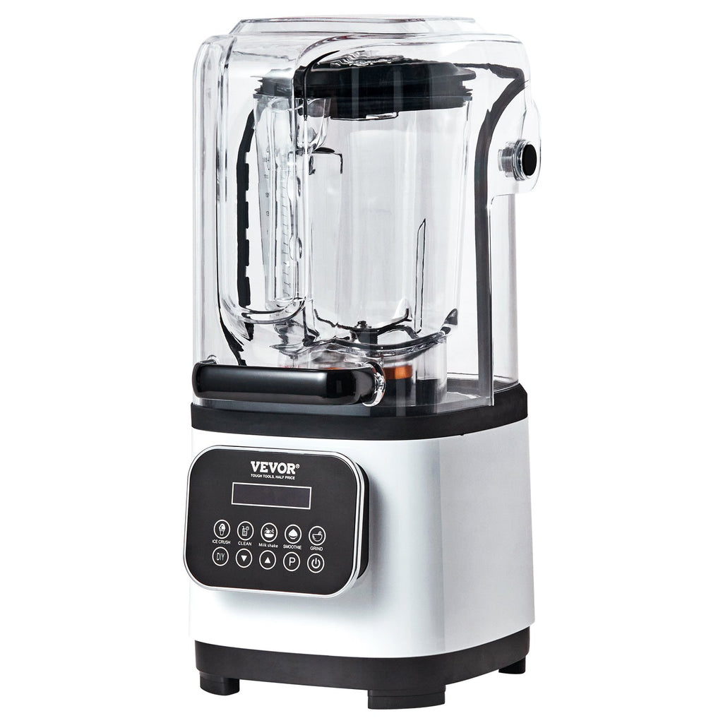 Professional Blender With Shield, Commercial Countertop Blenders, 68 Oz Jar Blender Combo, Stainless Steel 9 Speed & 5 Functions Blender, For Shakes, Smoothies, Peree, And Crush Ice, White