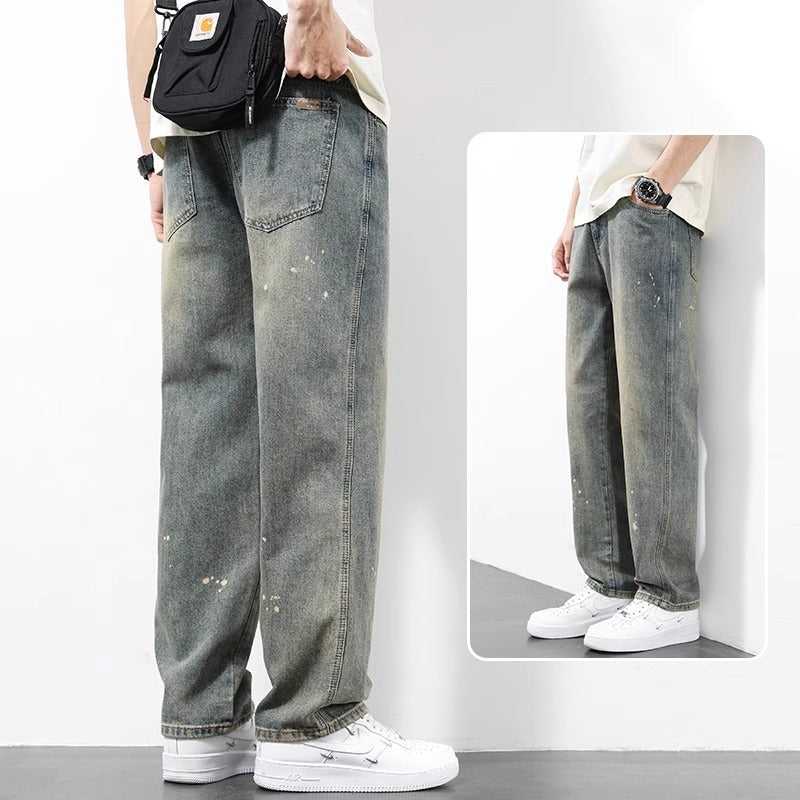 New Spring And Summer Men's Straight Loose Wide-leg Pants