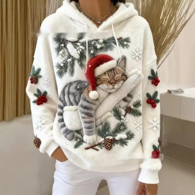 3D Digital-Print Fashionable Casual Womens Hoodie