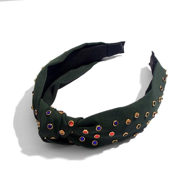 Hot Rhinestone Color Flashing Rhinestone Knotted Headband
