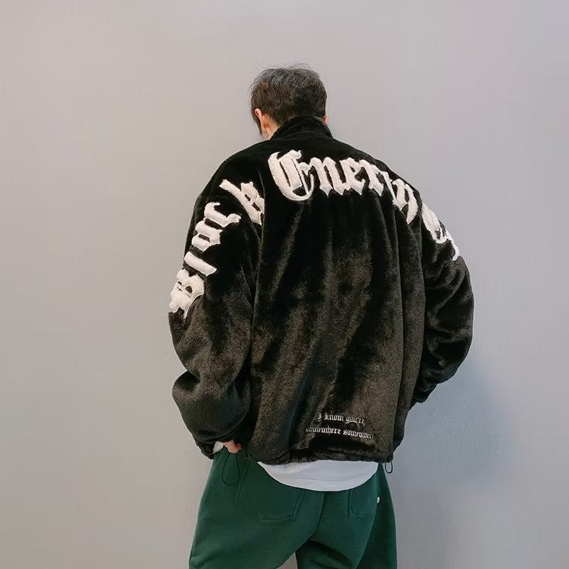 Winter Letters Embroidery Cotton-padded Coat Men