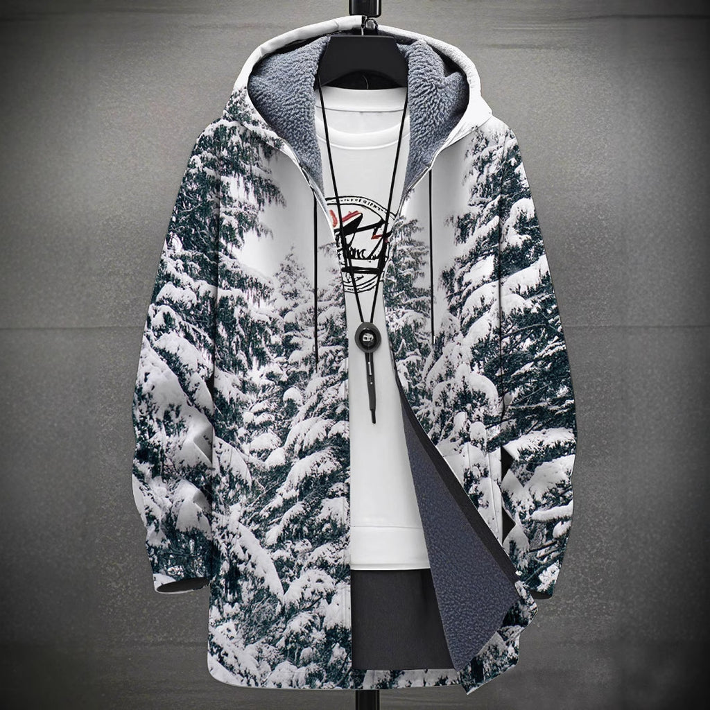 Digital Printing Plus Velvet Men's Casual Jacket