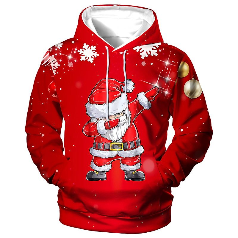 Men's Fashion Casual Printing Christmas Hoodie