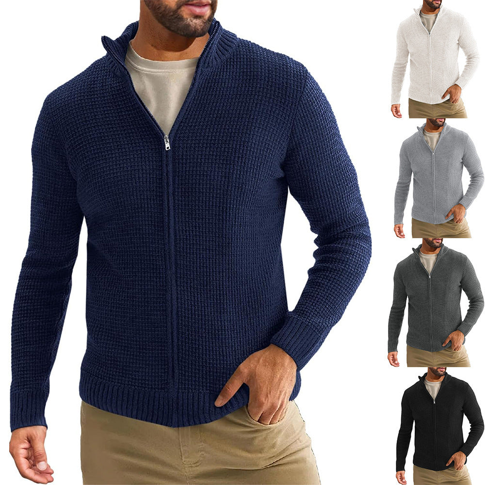 Men's Half-high Collar Cardigan Sweater Coat
