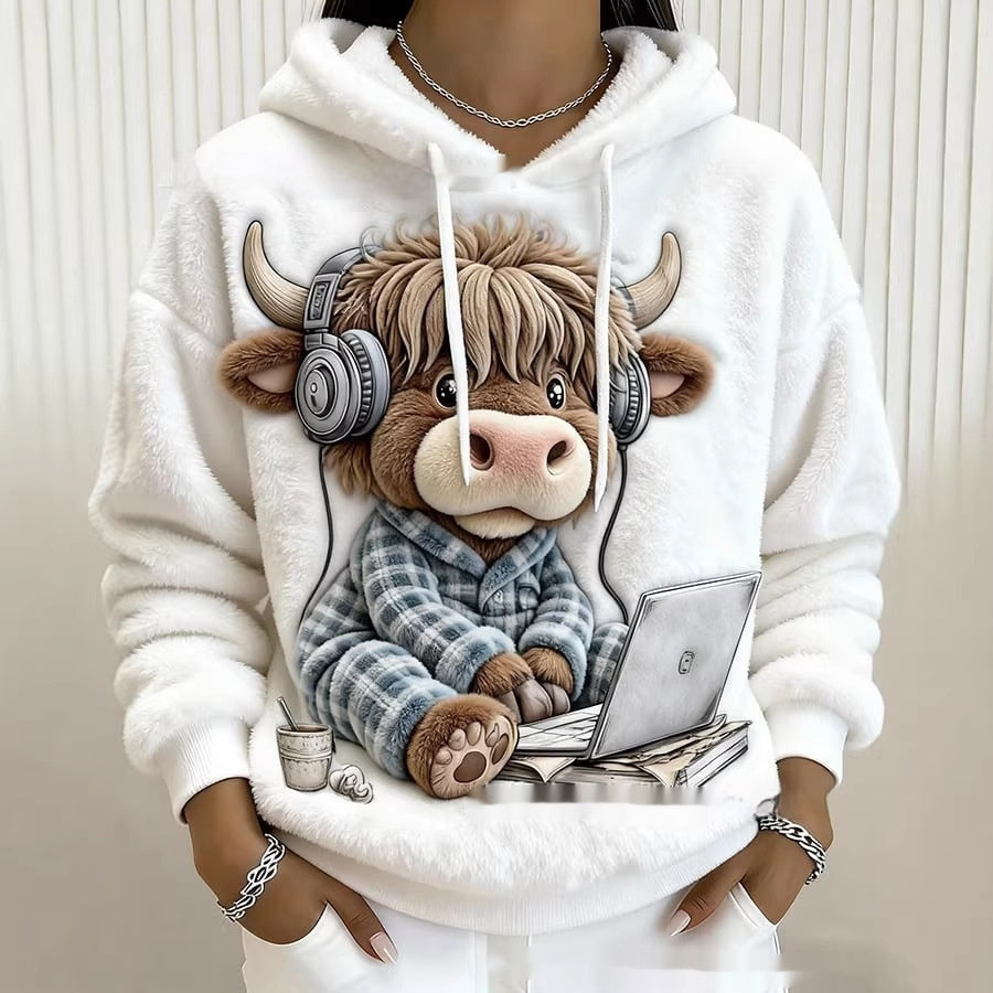 3D Digital-Print Fashionable Casual Womens Hoodie