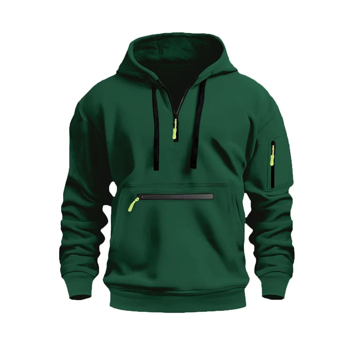 Waterproof Zipper Multi-pocket Hoodie Men's Sport Casual Sweatshirt