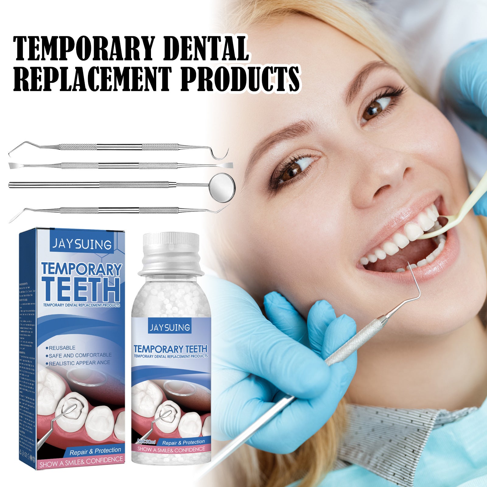 Temporary Repair Particle Tooth Repair Kit