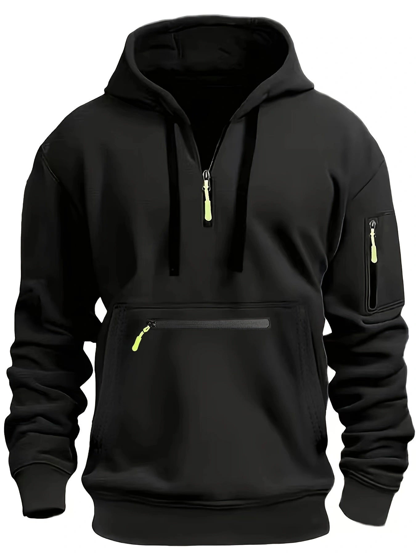 Waterproof Zipper Multi-pocket Hoodie Men's Sport Casual Sweatshirt