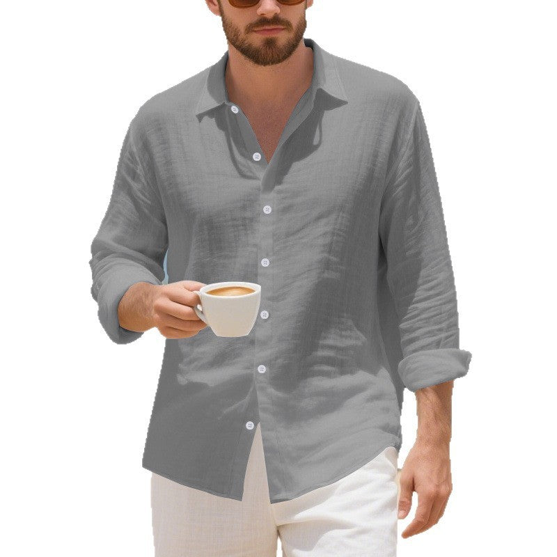 Linen American Style Loose Hawaiian Vacation Casual Shirt