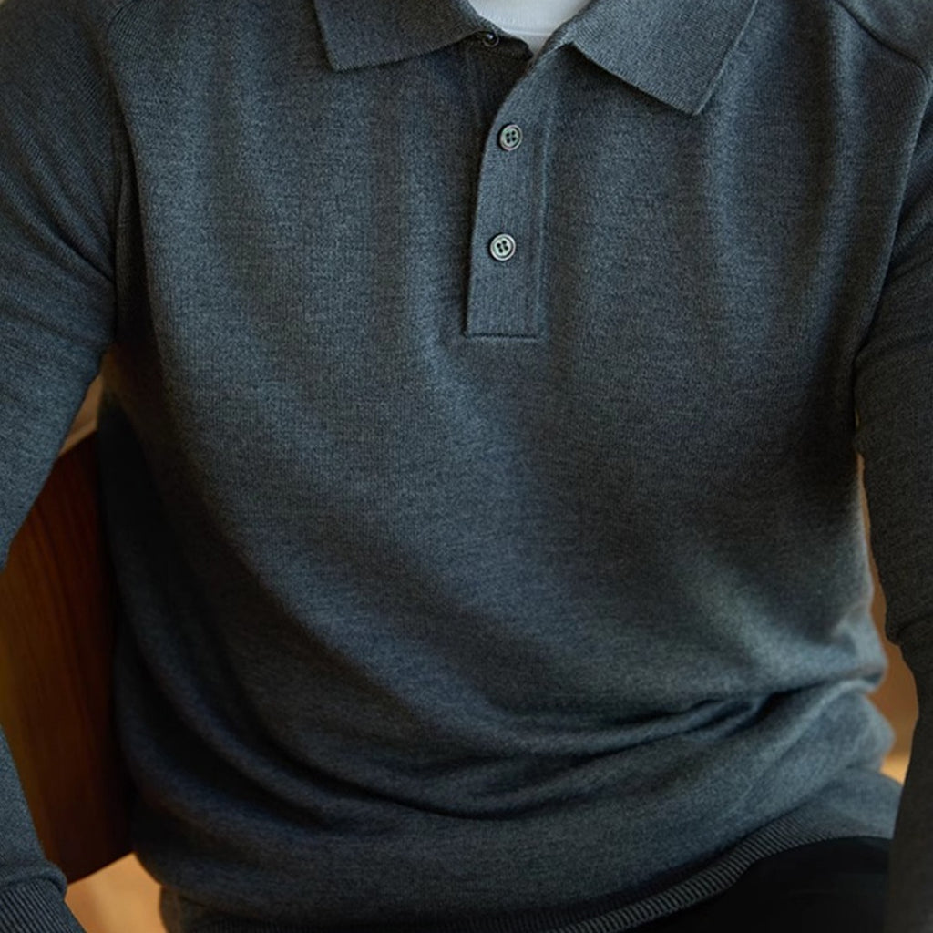 Men's Long-sleeved Sweater Lapel Comfortable All-match