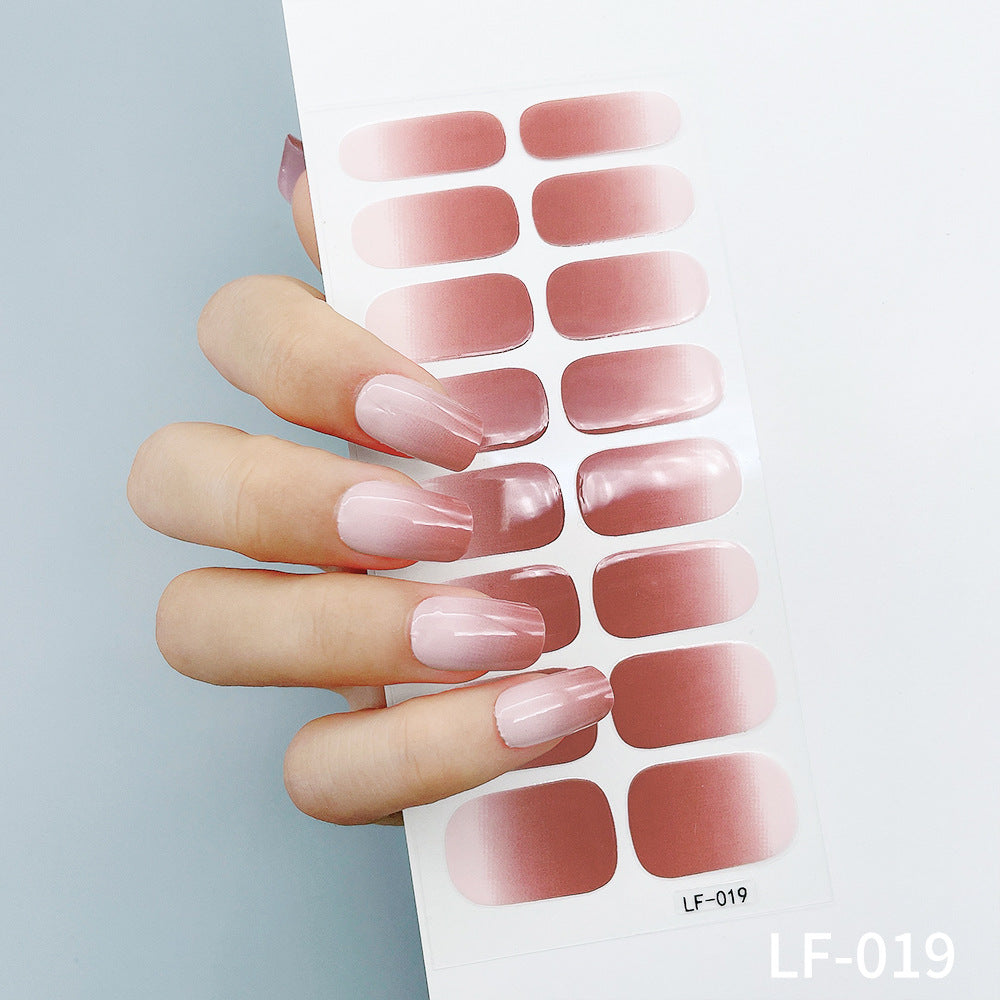 Manicure Full Stickers Solid Color 16 Small Stickers European And American Simple Nails