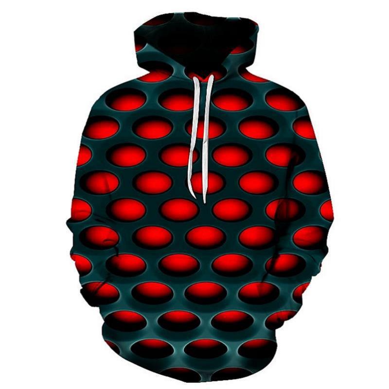 3d Plus Size Swirl Print Long-sleeved Hoodie Men's Sweater